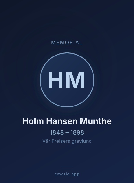 Memorial portrait of Holm Hansen Munthe