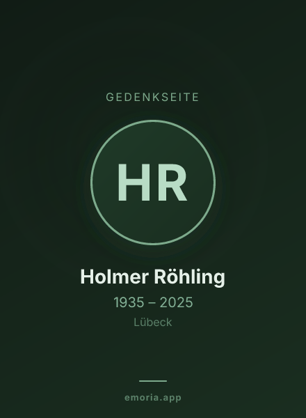 Gedenkportrait von Holmer Röhling