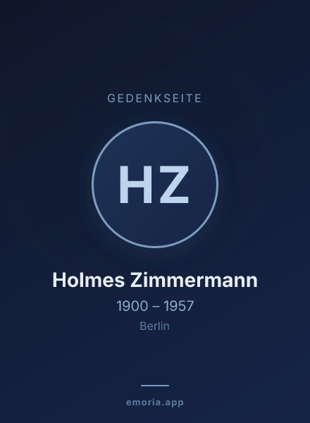 Gedenkportrait von Holmes Zimmermann