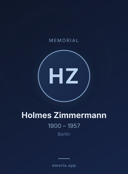 Memorial portrait of Holmes Zimmermann