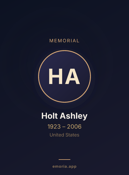 Memorial portrait of Holt Ashley