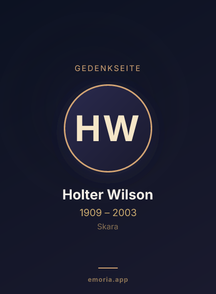 Gedenkportrait von Holter Wilson