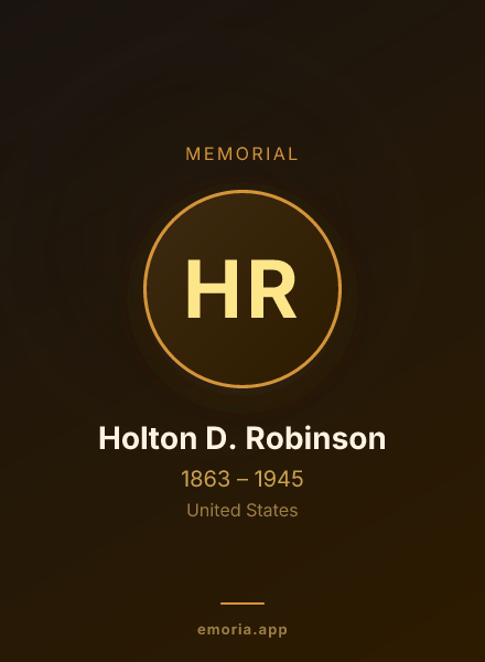 Memorial portrait of Holton D. Robinson