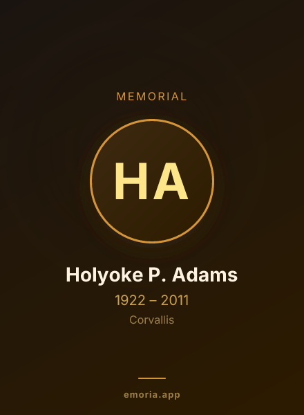 Memorial portrait of Holyoke P. Adams