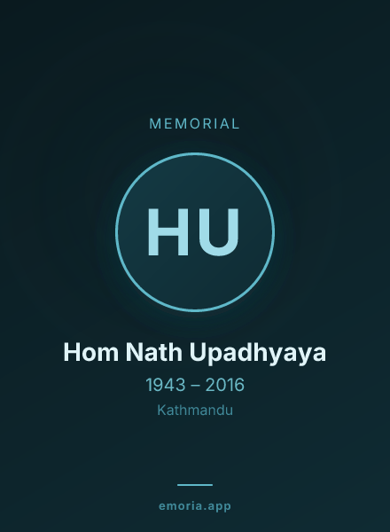 Memorial portrait of Hom Nath Upadhyaya