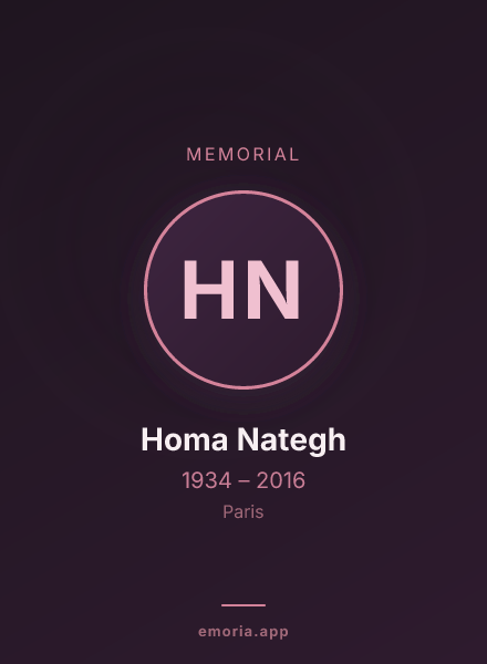 Memorial portrait of Homa Nategh