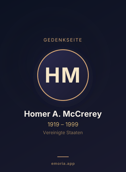 Gedenkportrait von Homer A. McCrerey