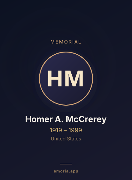 Memorial portrait of Homer A. McCrerey