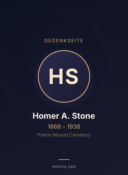 Gedenkportrait von Homer A. Stone
