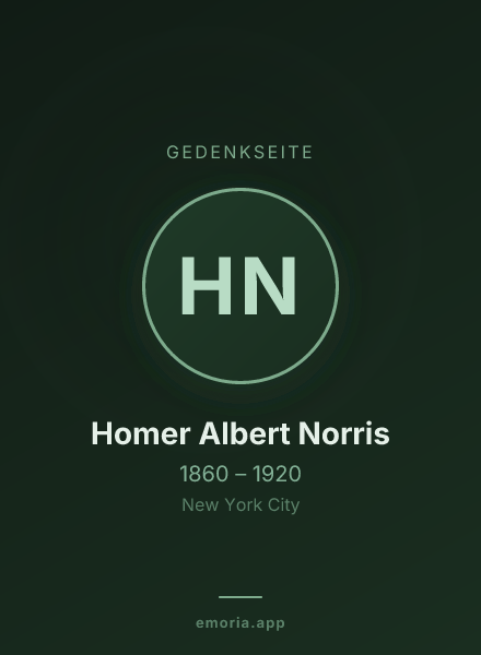 Gedenkportrait von Homer Albert Norris