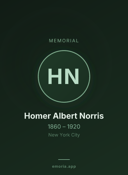 Memorial portrait of Homer Albert Norris