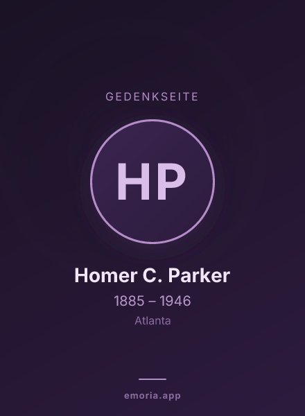 Gedenkportrait von Homer C. Parker