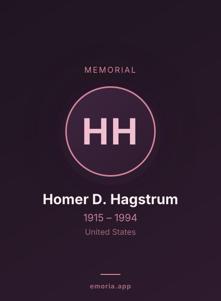 Memorial portrait of Homer D. Hagstrum