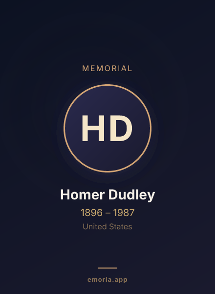 Memorial portrait of Homer Dudley