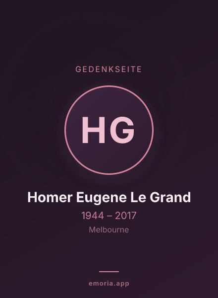 Gedenkportrait von Homer Eugene Le Grand