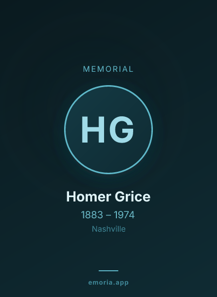 Memorial portrait of Homer Grice