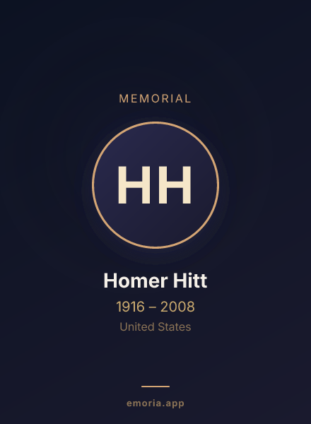 Memorial portrait of Homer Hitt