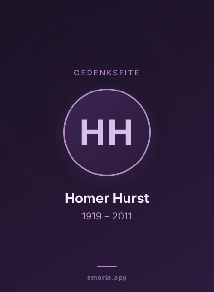 Gedenkportrait von Homer Hurst