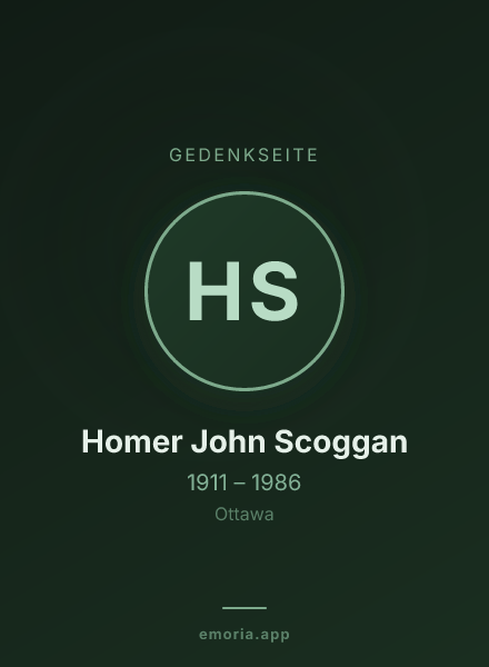 Gedenkportrait von Homer John Scoggan