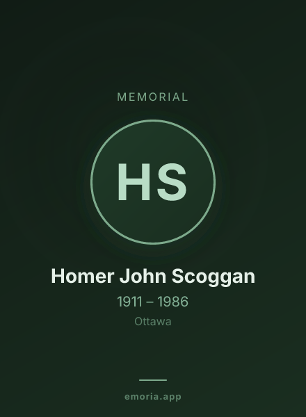 Memorial portrait of Homer John Scoggan