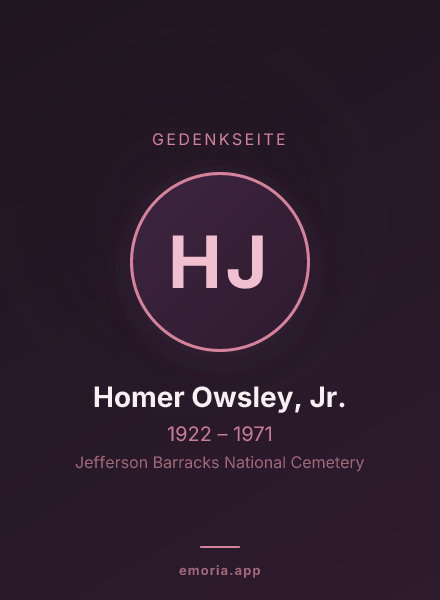 Gedenkportrait von Homer Owsley, Jr.