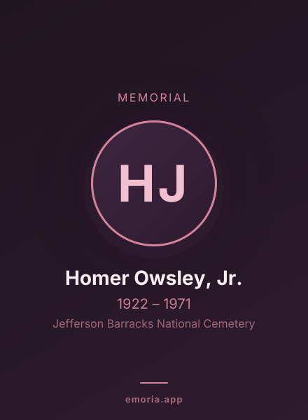 Memorial portrait of Homer Owsley, Jr.