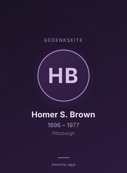 Gedenkportrait von Homer S. Brown