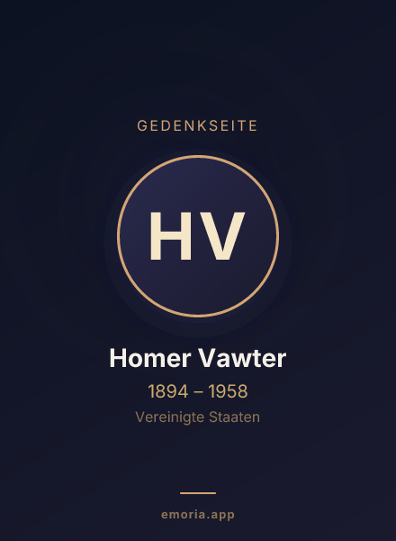 Gedenkportrait von Homer Vawter