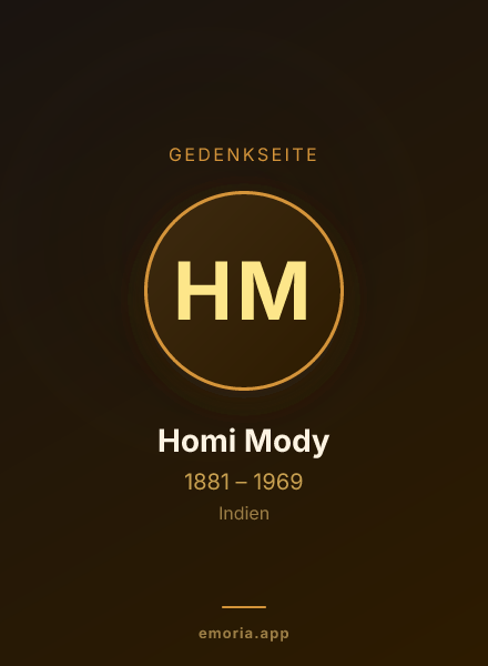 Gedenkportrait von Homi Mody