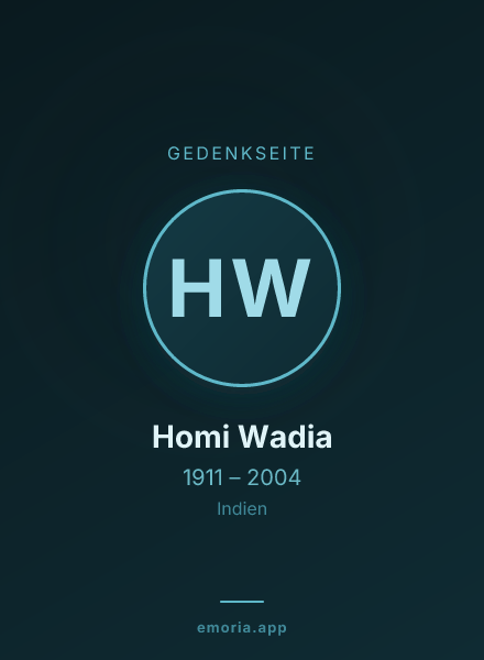 Gedenkportrait von Homi Wadia