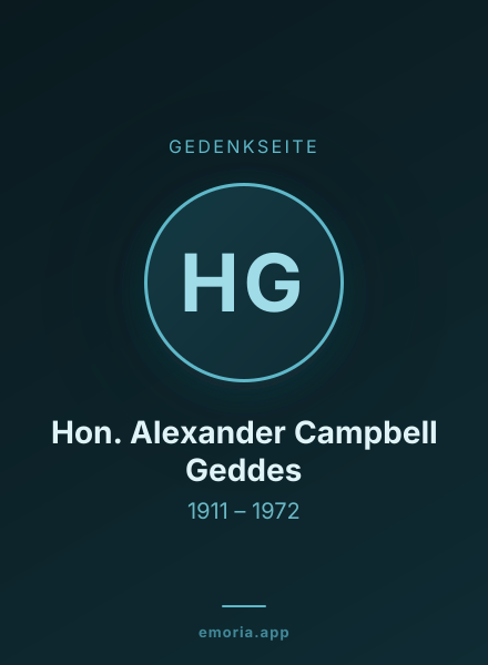 Gedenkportrait von Hon. Alexander Campbell Geddes