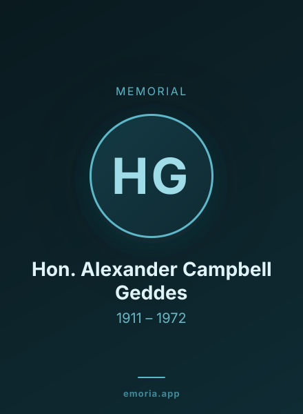 Memorial portrait of Hon. Alexander Campbell Geddes