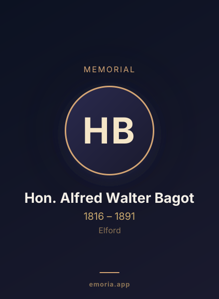 Memorial portrait of Hon. Alfred Walter Bagot
