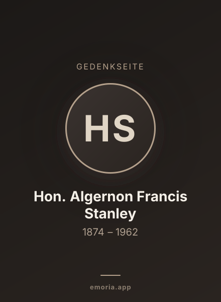 Gedenkportrait von Hon. Algernon Francis Stanley