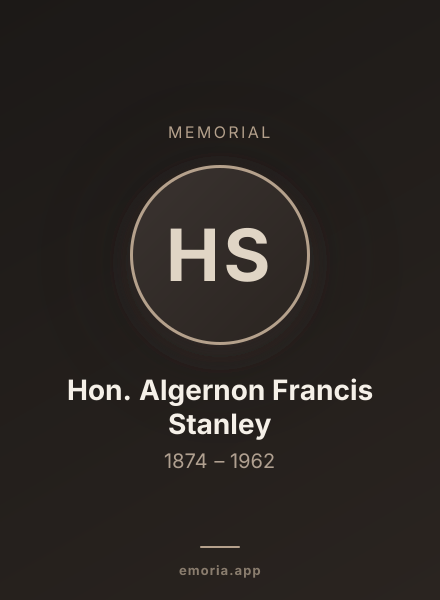 Memorial portrait of Hon. Algernon Francis Stanley