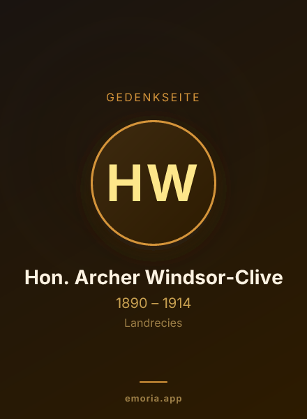 Gedenkportrait von Hon. Archer Windsor-Clive