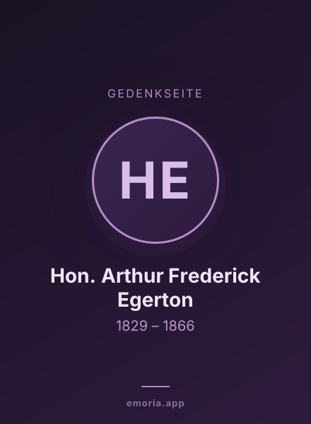 Gedenkportrait von Hon. Arthur Frederick Egerton