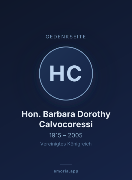 Gedenkportrait von Hon. Barbara Dorothy Calvocoressi
