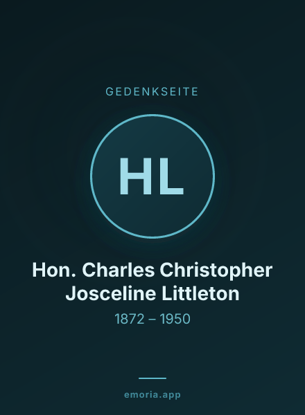 Gedenkportrait von Hon. Charles Christopher Josceline Littleton