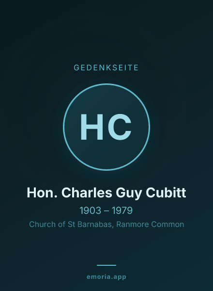 Gedenkportrait von Hon. Charles Guy Cubitt