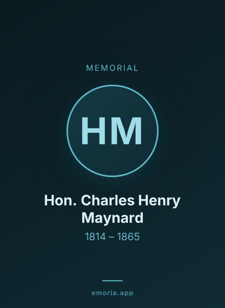 Memorial portrait of Hon. Charles Henry Maynard