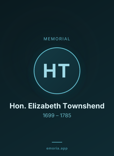 Memorial portrait of Hon. Elizabeth Townshend
