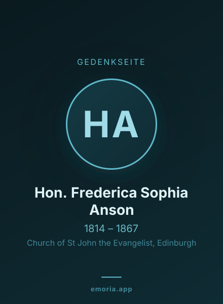 Gedenkportrait von Hon. Frederica Sophia Anson