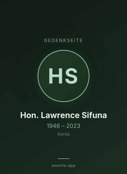 Gedenkportrait von Hon. Lawrence Sifuna
