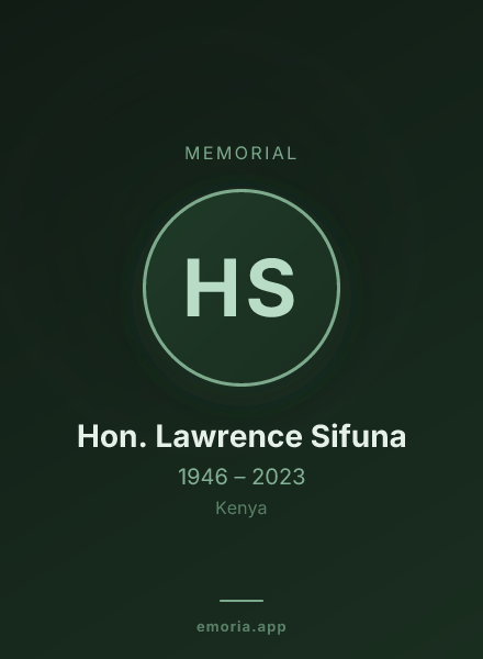 Memorial portrait of Hon. Lawrence Sifuna