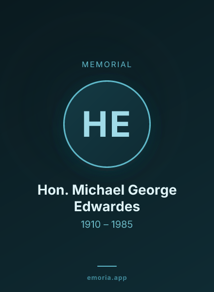Memorial portrait of Hon. Michael George Edwardes