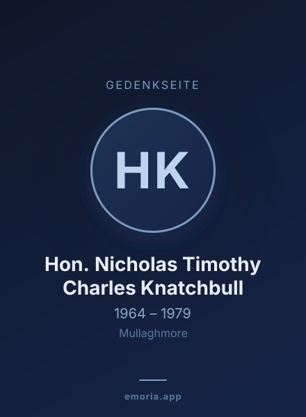 Gedenkportrait von Hon. Nicholas Timothy Charles Knatchbull
