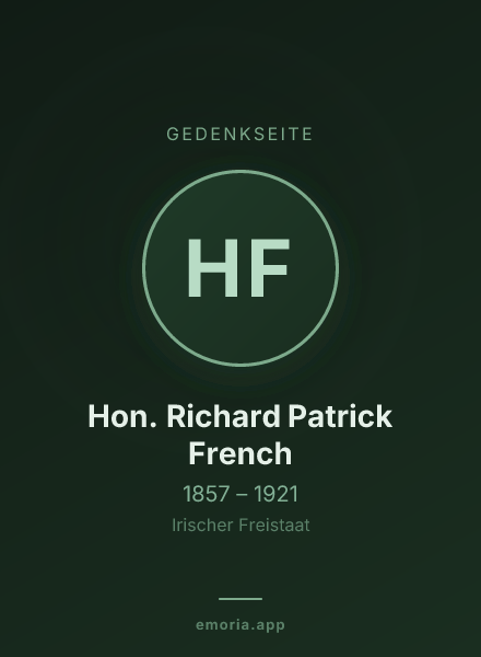 Gedenkportrait von Hon. Richard Patrick French