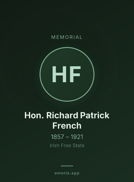 Memorial portrait of Hon. Richard Patrick French
