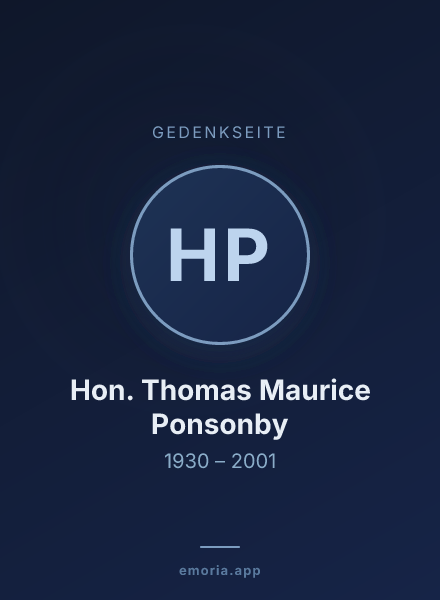 Gedenkportrait von Hon. Thomas Maurice Ponsonby